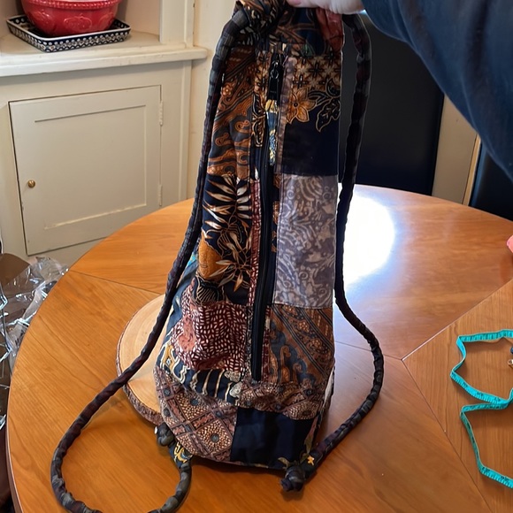 Handmade mixed print backpack purse - Picture 3 of 8